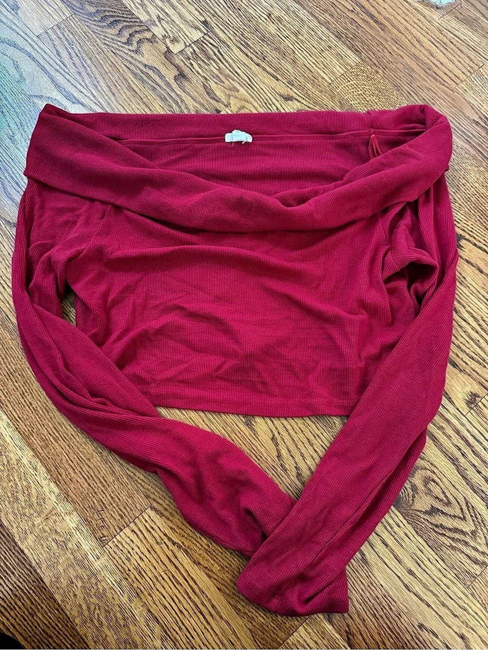 Garage Long Sleeve Crop Top in Red Size XL Like New